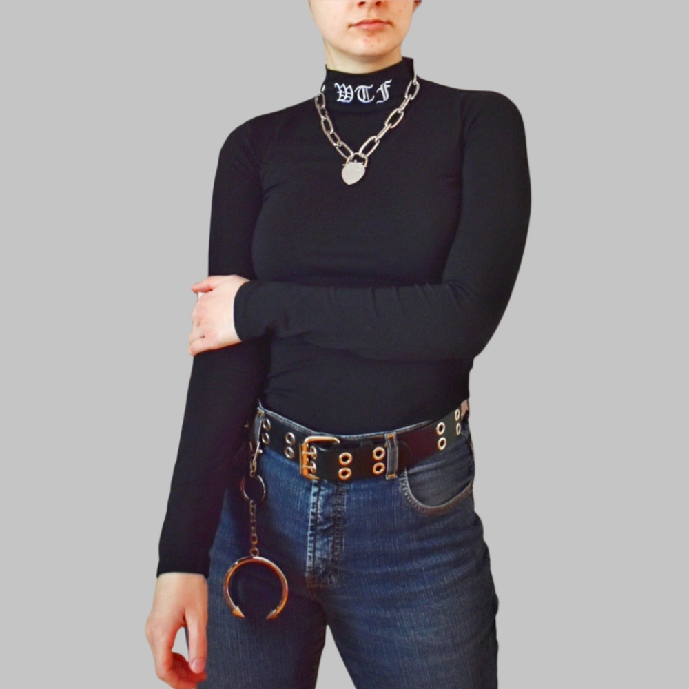 NWT Current Mood WTF Long Sleeve Top